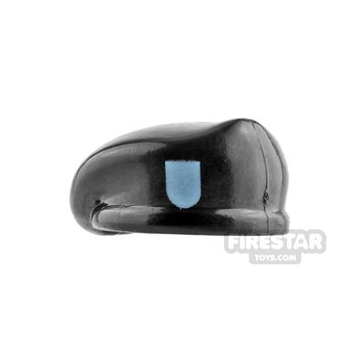 Image of Brick Forge Black Beret with Blue Badge