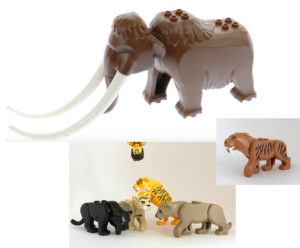 lego animals - big cats and mammoth