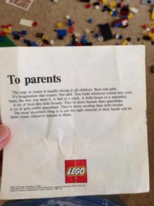 Letter from LEGO about gender equality