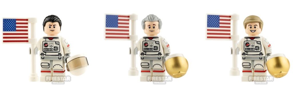 lego lunar lander custom astronaut minifigures