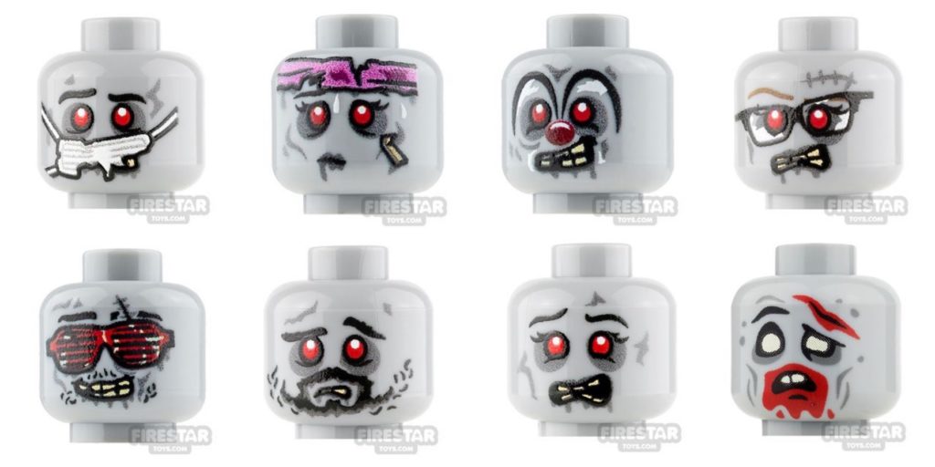 Lego halloween zombie heads