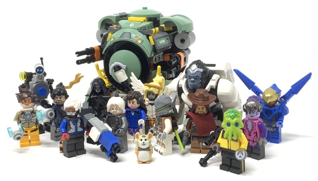 lego overwatch wrecking ball with overwatch minifigures