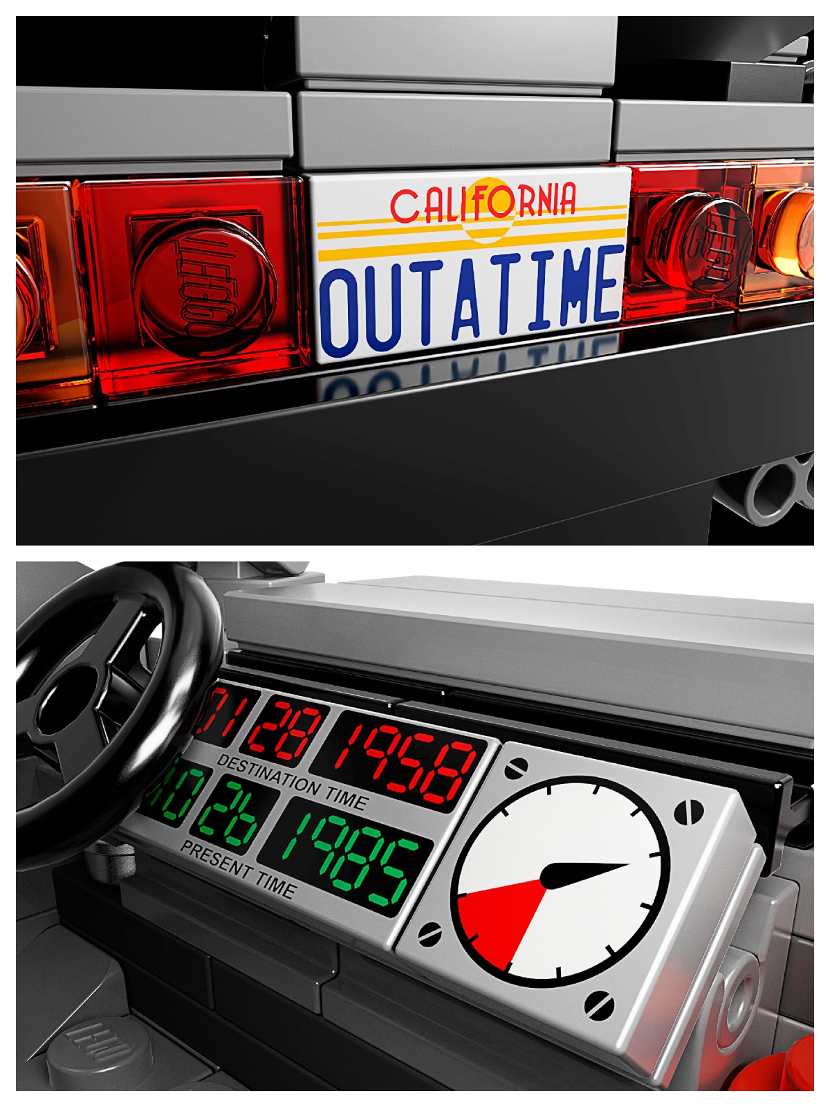 lego back to the future printed tiles