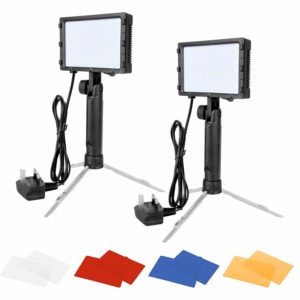 EMART 60 LED Continuous Portable Photography Lighting Kit for Table Top  Photo Video Studio Light Lamp with Color Filters - 2 Packs