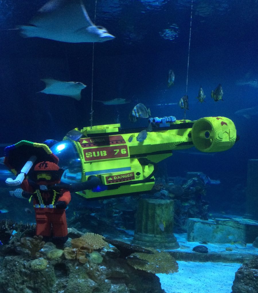 legos in aquarium