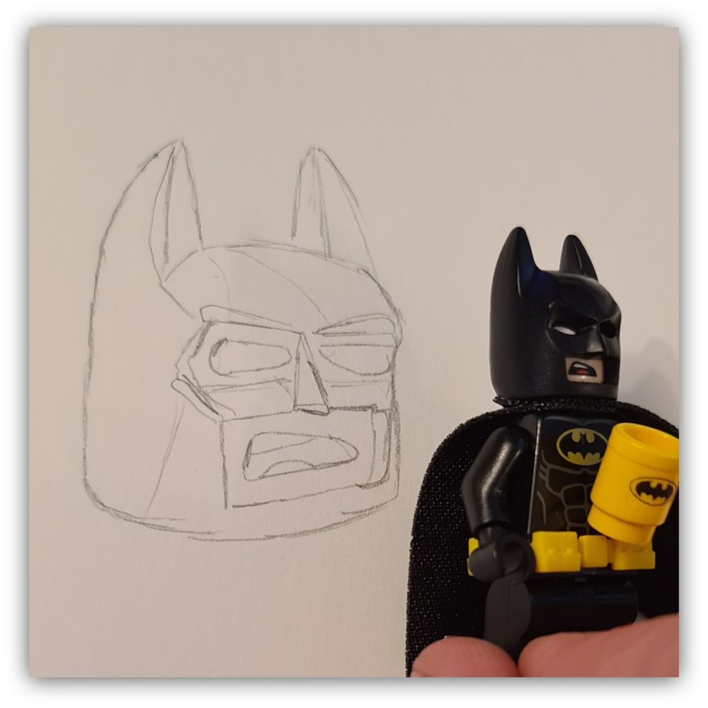 draw lego batman: the head