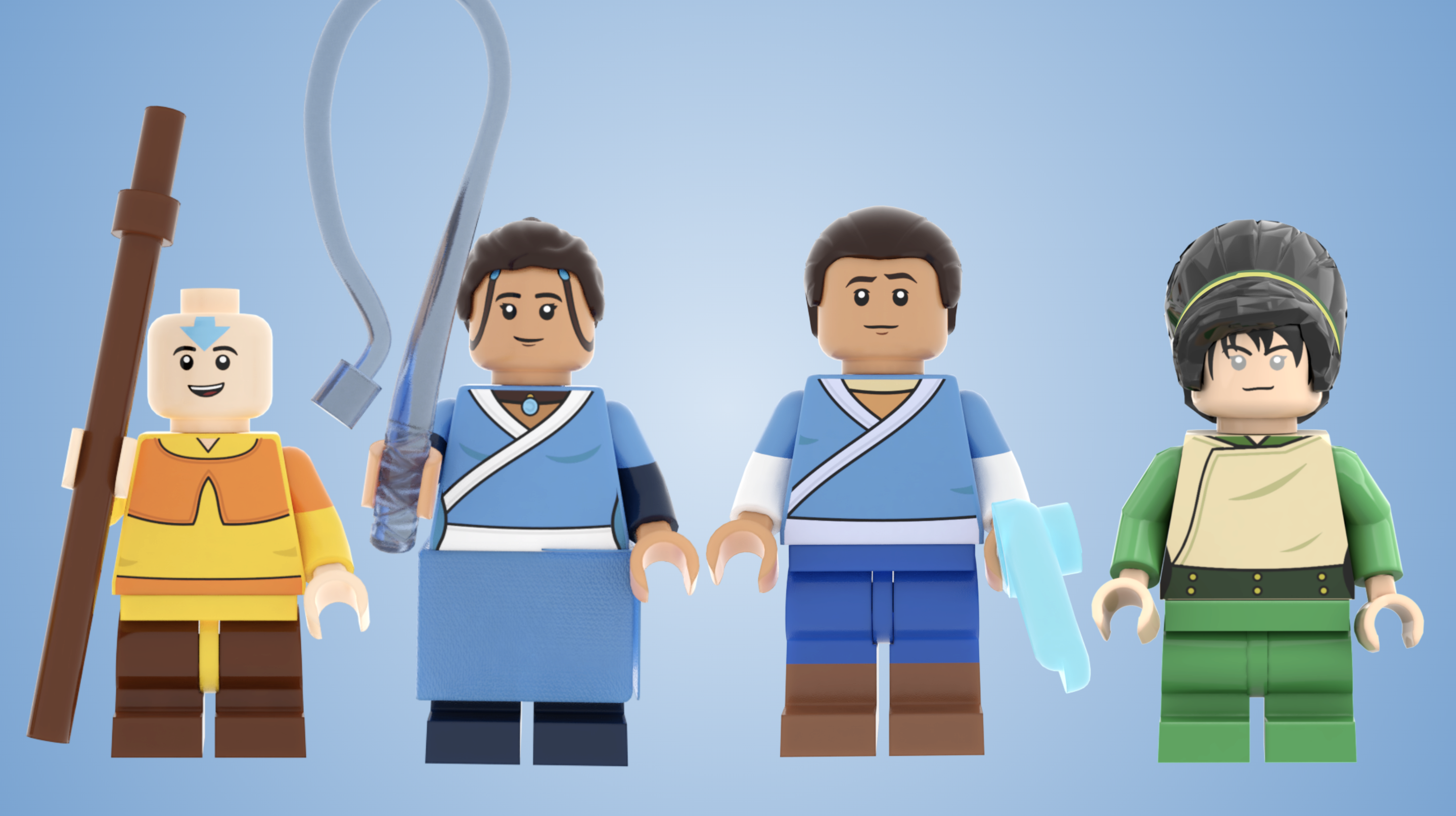 LEGO Avatar Minifigures Lot. The Last Airbender Zuko,Katara,MoMo