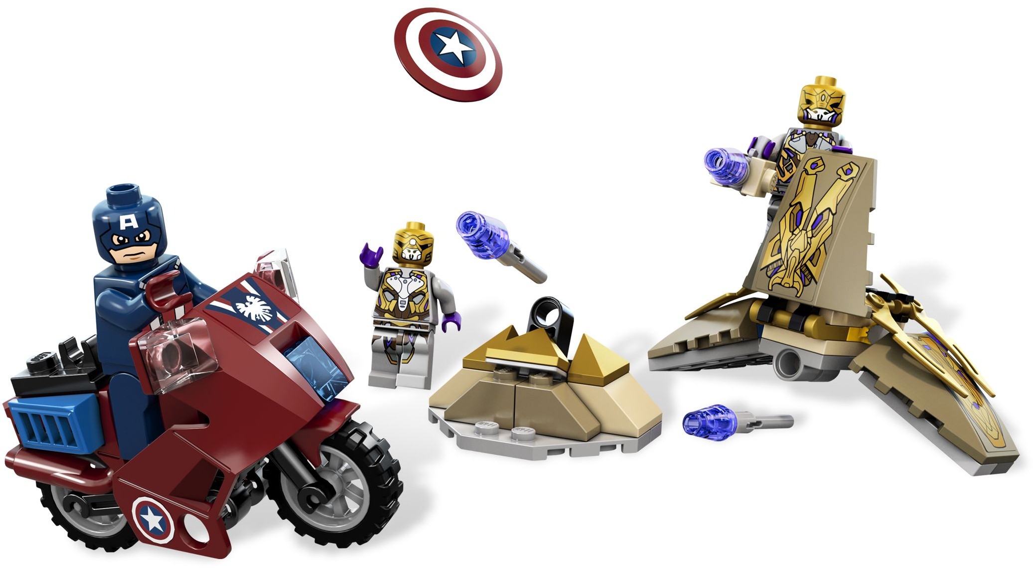 LEGO Superheroes Combo: Captain America with Mjolnir and Spider-Man with  Printed Arms 