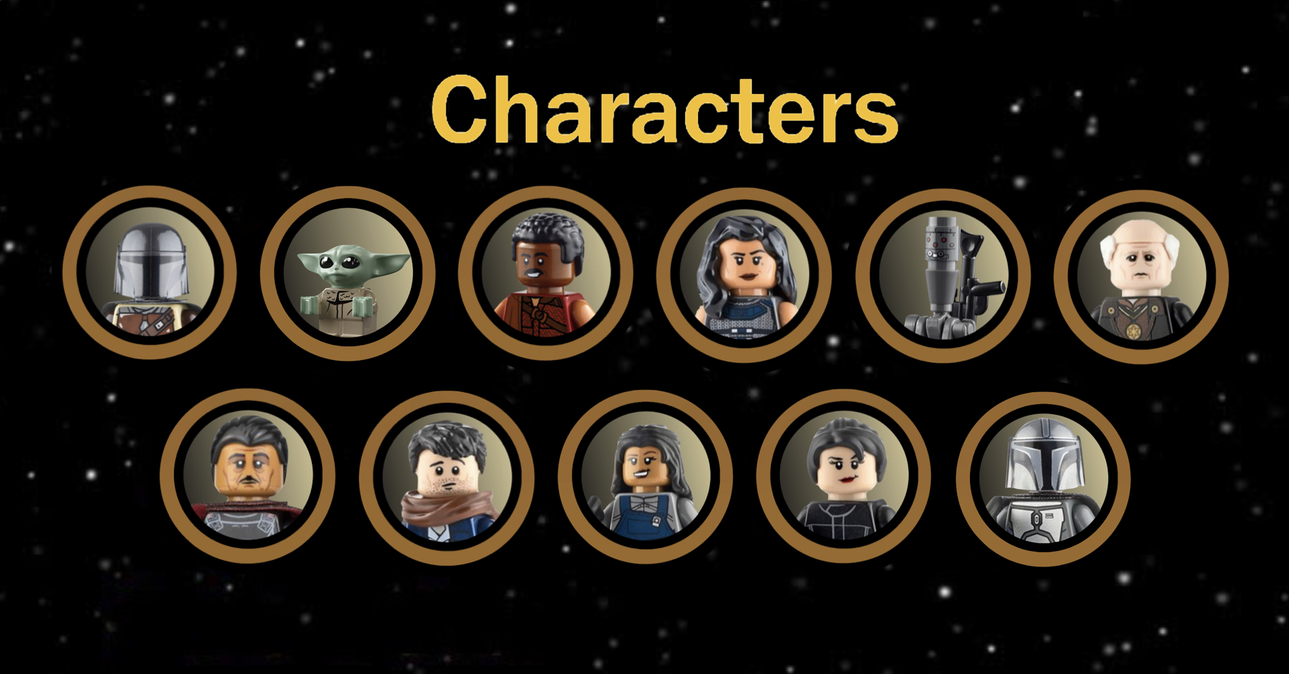 Custom Lego Star Wars les Mandaloriens et l'enfant chiffres avec Display Box 