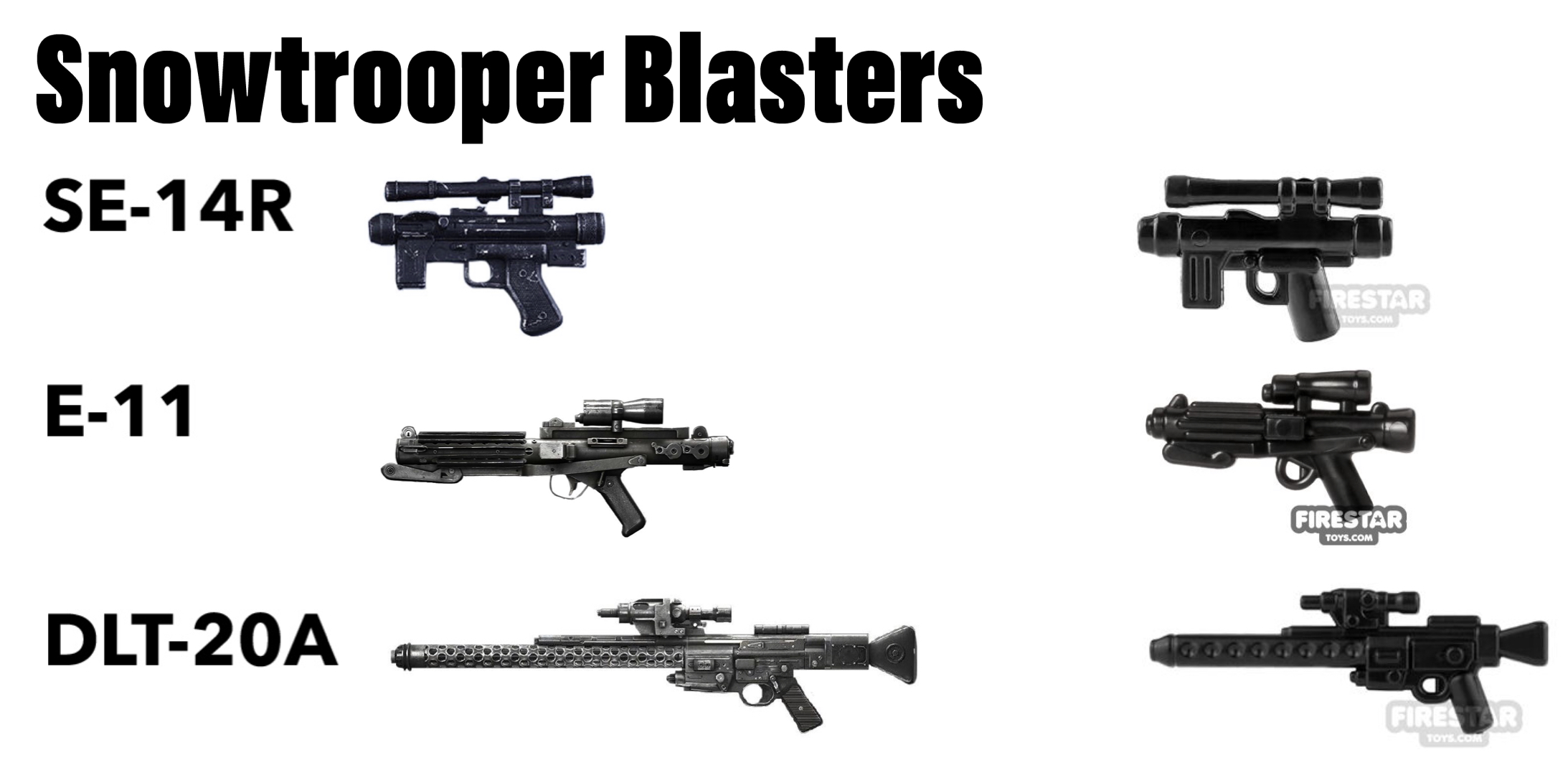 LEGO Minifig Long Blaster Weapon Rebels Troopers Gun Pistol Revolver Star Wars 