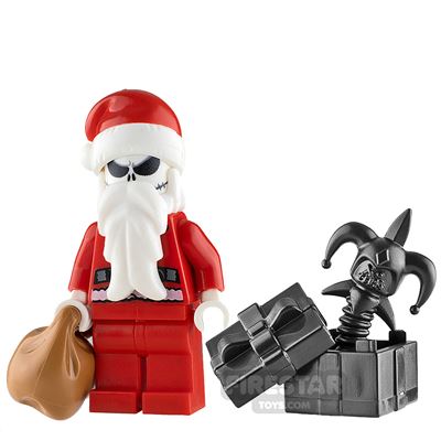 LEGO NEW CHRISTMAS SKELETON SANTA MINIFIG XMAS WITH BEARD AND HAT GHOST FIGURE 